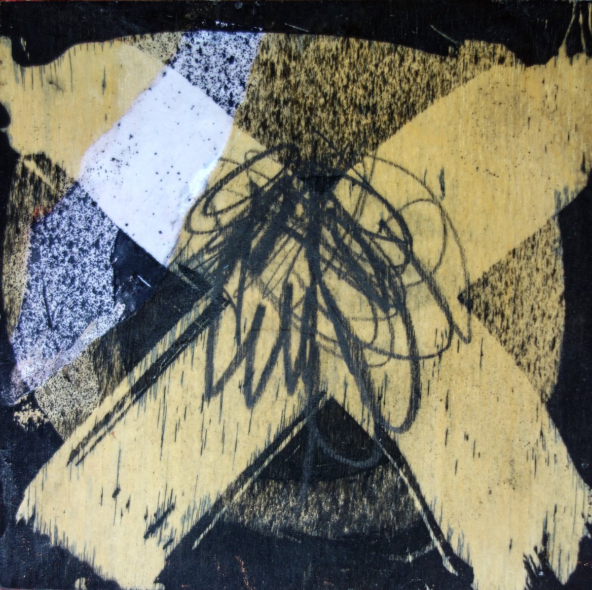 Expressive Abstract Limited Edition Print By Elizabeth Anne Fox, 6 X 6, Frozen Pond 4, Original Artwork