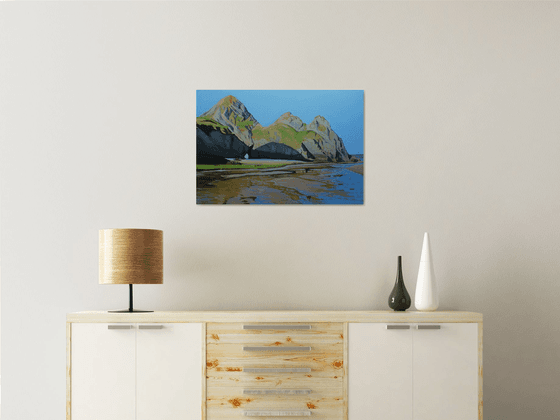 Early Morning Shadows at Low Tide, Three Cliffs (Gower)