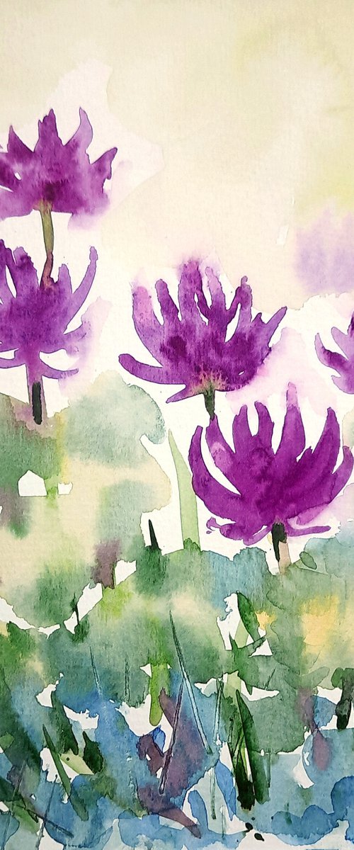 Magenta Water lilies 4 by Asha Shenoy