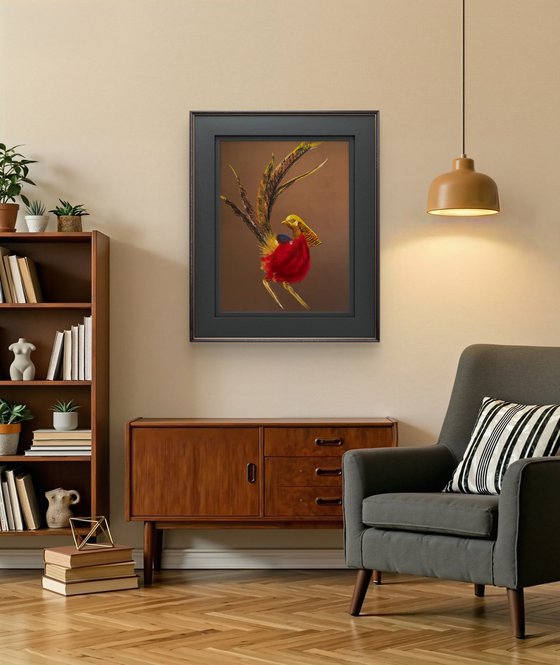 Golden phaesant Soft Pastel