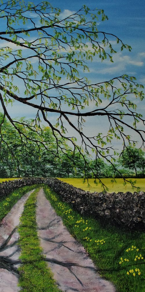 Spring Time Walk. 100cm X 120cm by Hazel Thomson