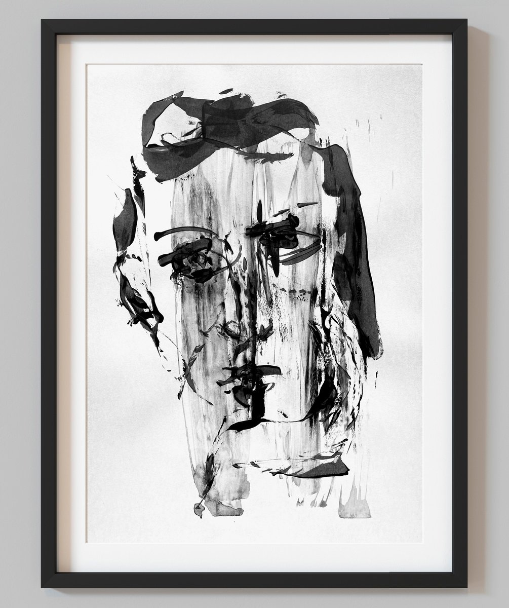 Impressionistic Portrait Acrylic Painting By Evgenia Makarova, 12 X 17, Portrait Of Unknown Woman, Original Artwork