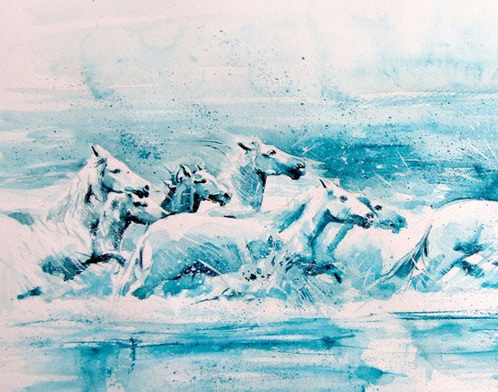 Running horses