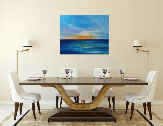 Dusk Embers - Cornish Seascape, Art, Skyscape