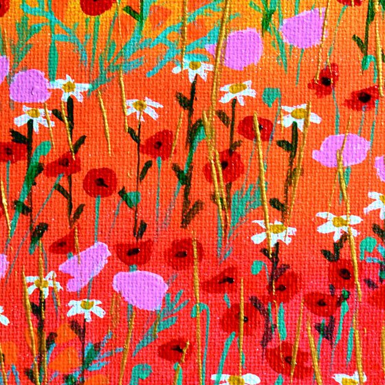 Mini Meadow 9 - poppies and daisies