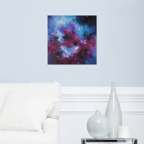 'Voyage' - Space Art, Finger-Painted, Nebula