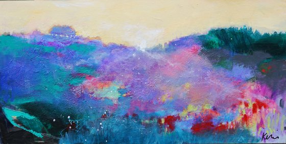 Brought to the Light 24x12" Colorful Impressionist Landscape Painting