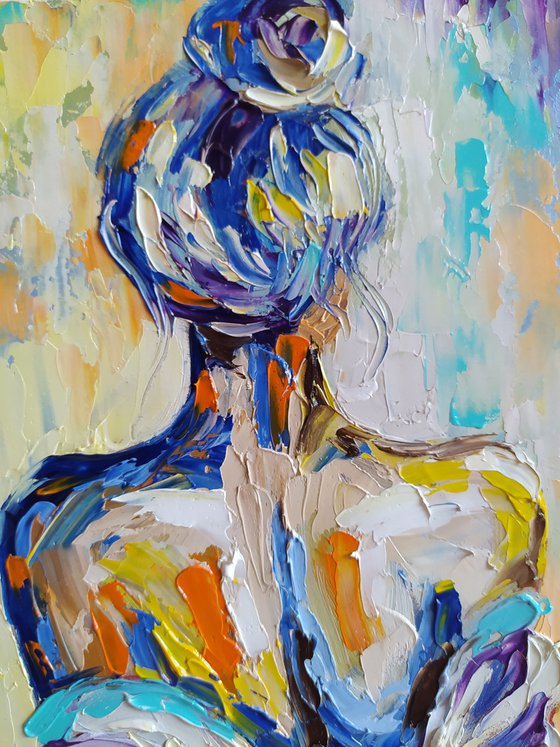 Morning time -  nude, erotic, body, woman, woman body, oil painting, a gift for him, gift for man, nu