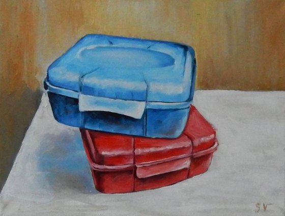 Lunchboxes . Still life. 30x40cm