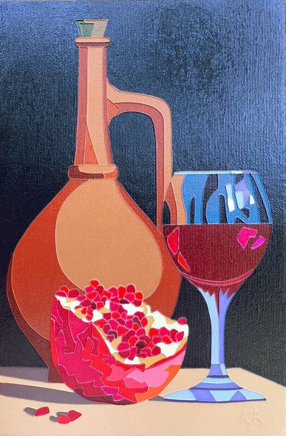 Pomegranate and wine