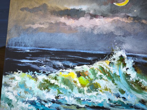 Sea waves painting