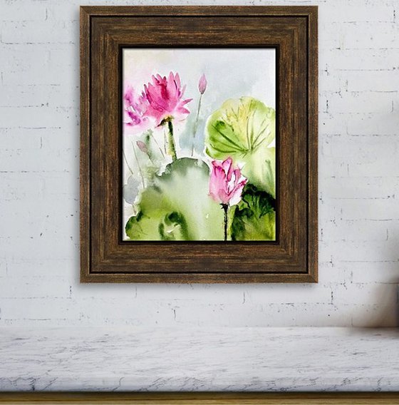 Waterlilies Lotus Painting Limited Edition Print