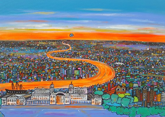 Futuristic Orange View from Greenwich Park (Commission)