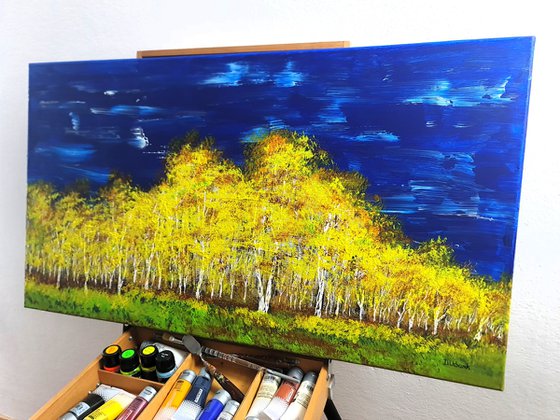 Autumn birch forest