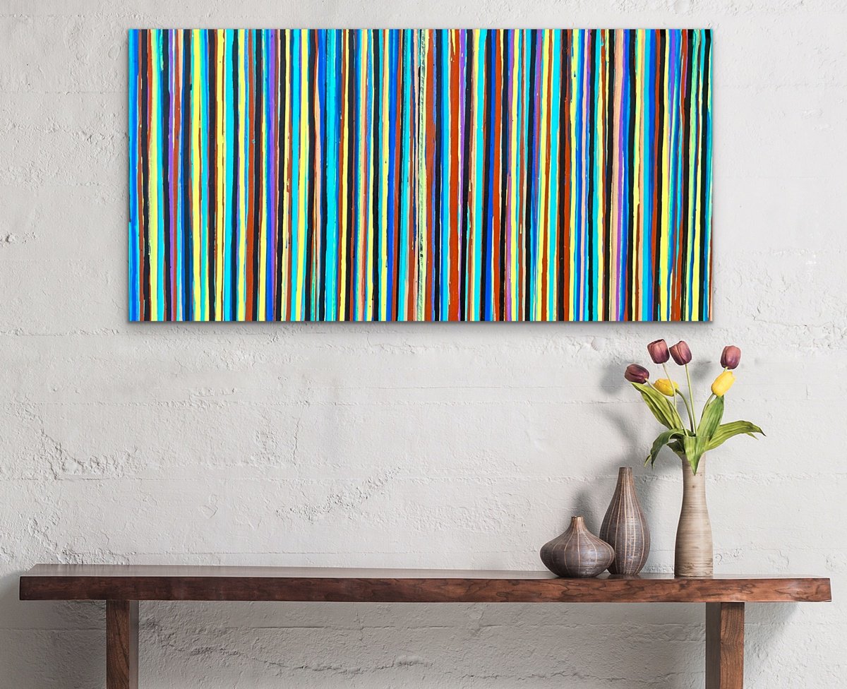 Abstract Acrylic Painting By Carla Sa Fernandes, 31 X 16, The Emotional Creation #379, Original Artwork