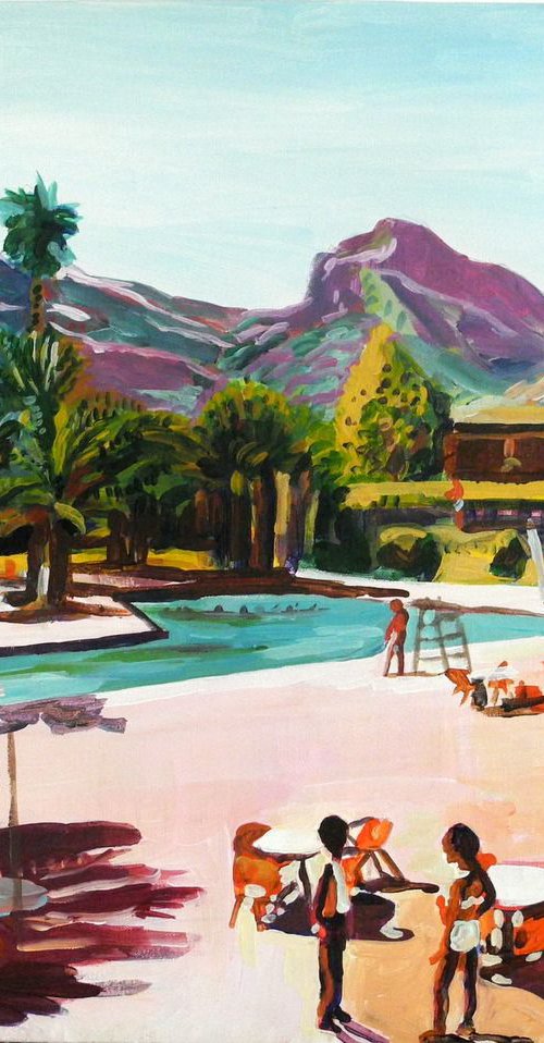 Sun setting on Palm Springs by Stephen Abela