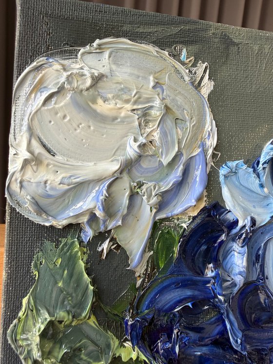 Midnight Hydrangea II — Blue Floral