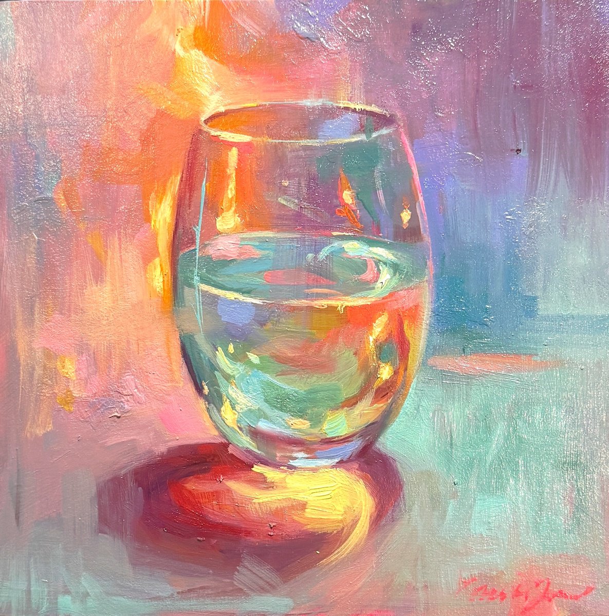 Glass Half Full By Emily Lane, 9 X 9, Artwork For Sale On Artfinder