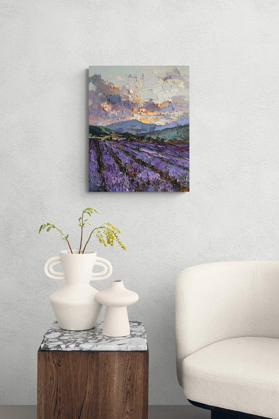 Lavender Field at Sunset