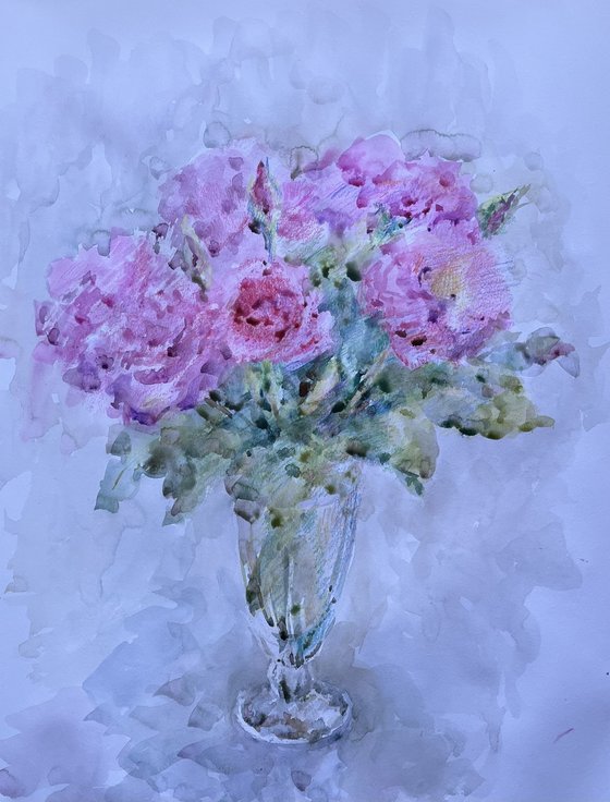 Roses in vase. 30in.x22in