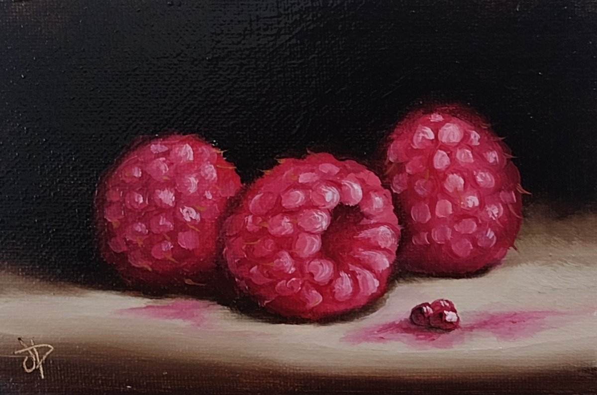 Raspberries still life by Jane Palmer Art