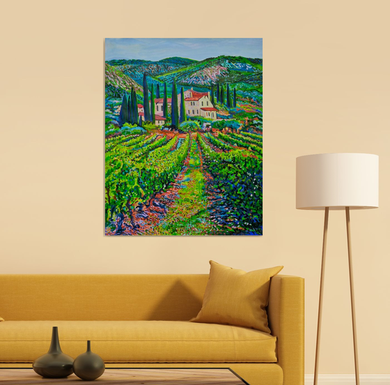 Tuscan Countryside with Vineyard