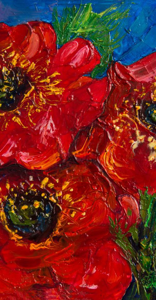 Three Poppies by Lena Owens at OLena Art