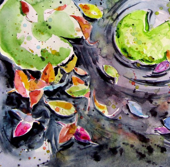 Fall and water lilies