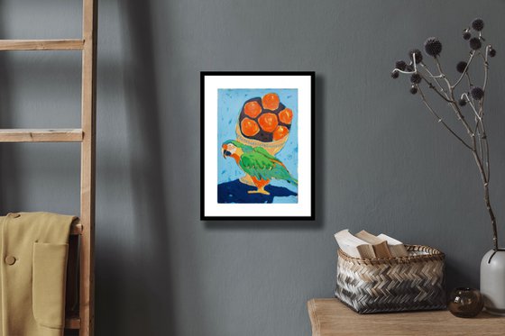 Parrot and oranges