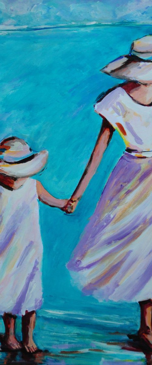 At the beach  / 59.5 X 42  cm by Alexandra Djokic