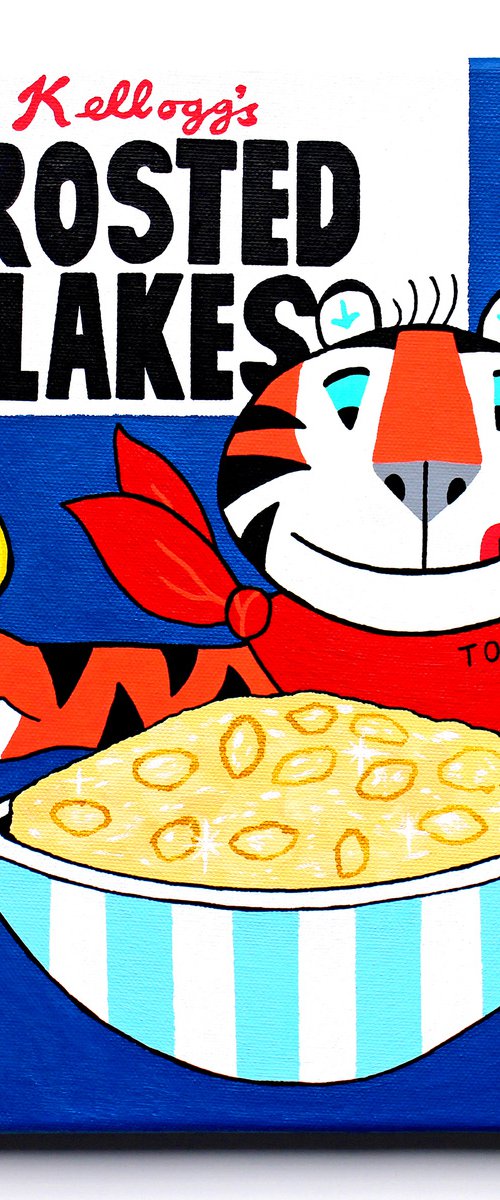 Frosties Vintage Breakfast Cereal Box - Pop Art Painting on Canvas by Ian Viggars
