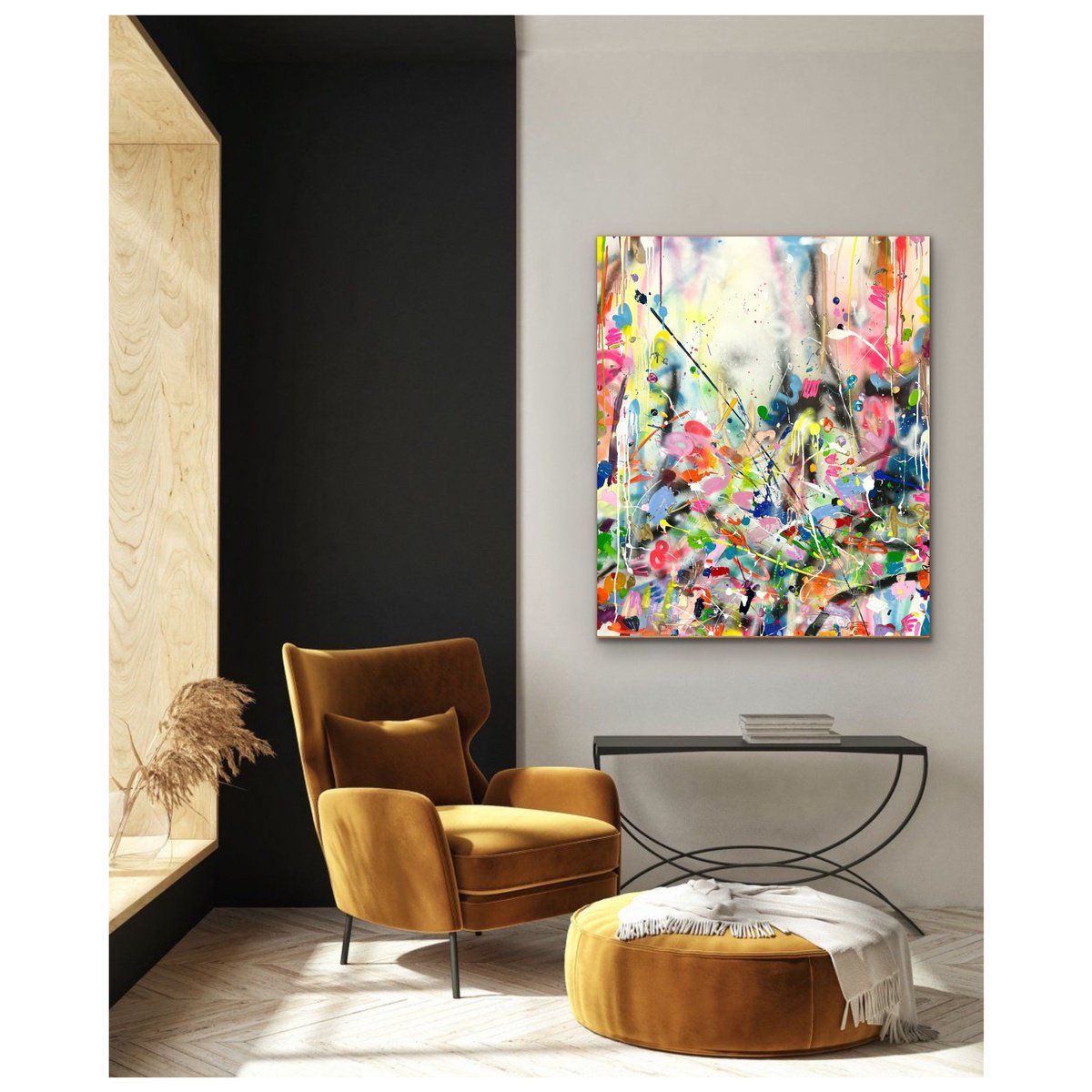 Expressive Abstract Painting By Maria Esmar, 39 X 47", Better Days, Original Artwork