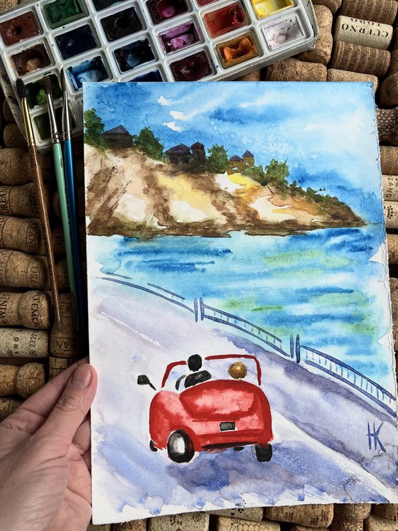 Italy adventures watercolor painting