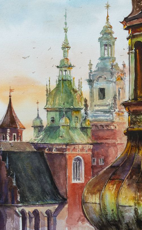Towers of Krakow, Poland by Eve Mazur