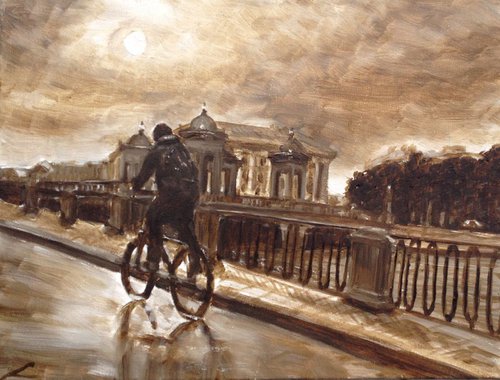 Cycling after rain by Elena Sokolova