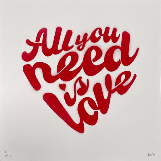 All You Need Is Love (Ruby Red Stencil)