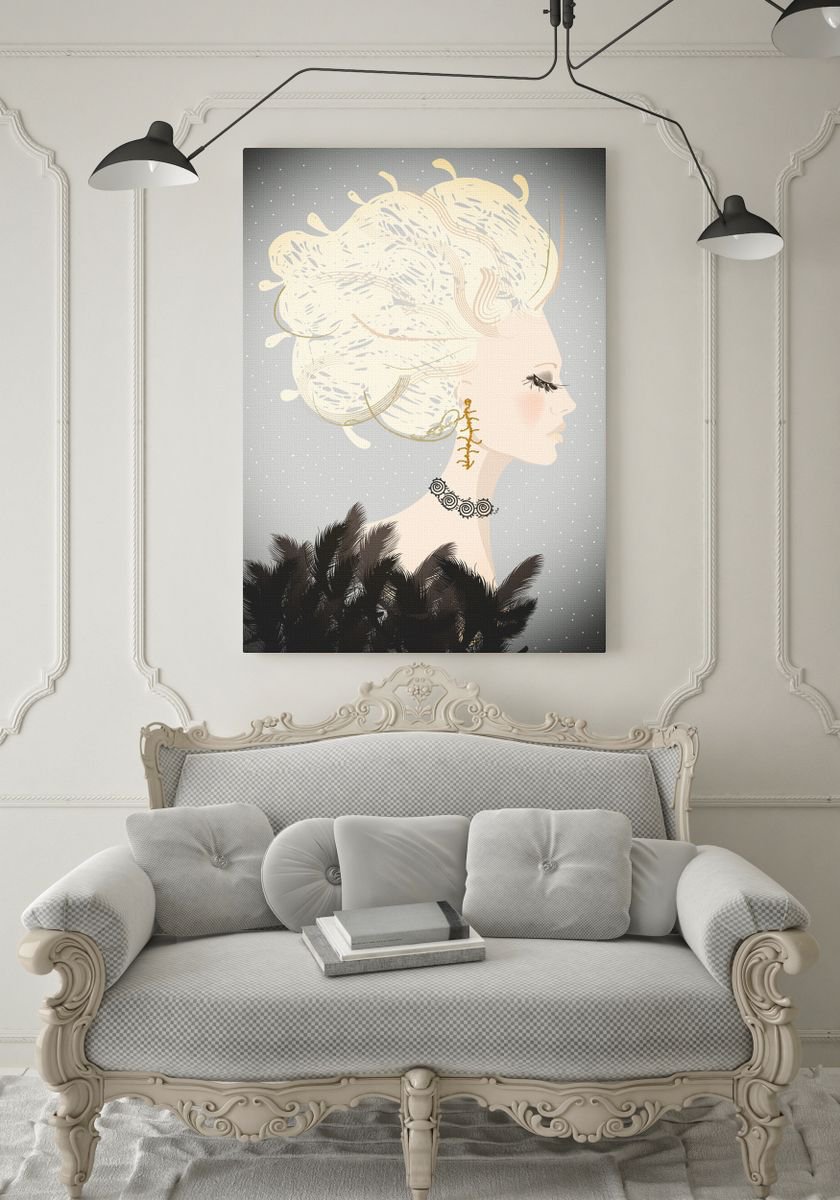 Illustrative Portrait Painting By Artemisia, 20 X 28, The Dreamer Soul, Original Artwork