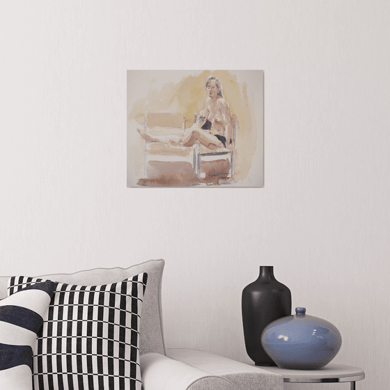seated female nude