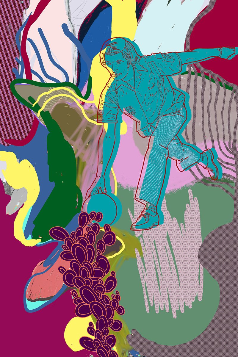 Abstract Portrait Giclee Print By Alasdair Willis, 16 X 23, Slacks, Original Artwork