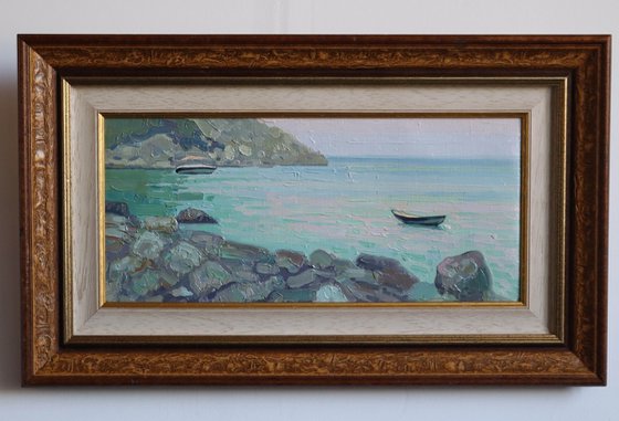 Boats at sunset. Turunc