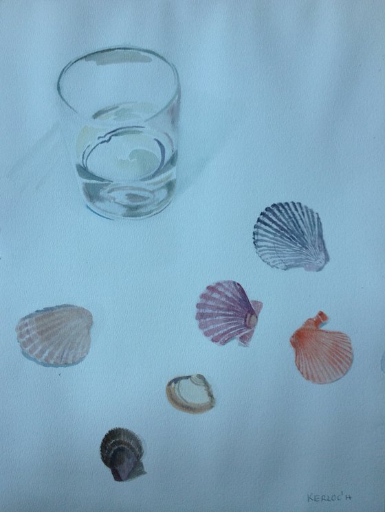 Glass of Water and Shells