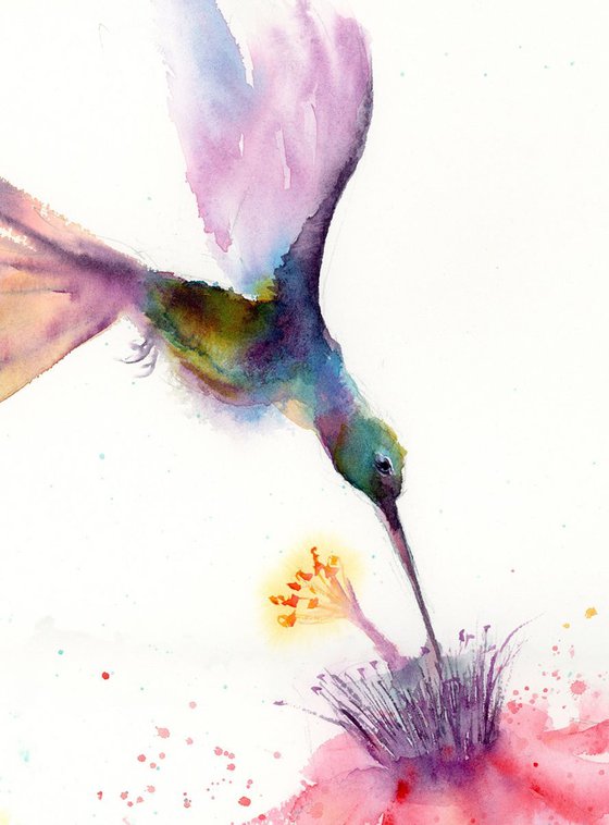 Hummingbird with flower (2)