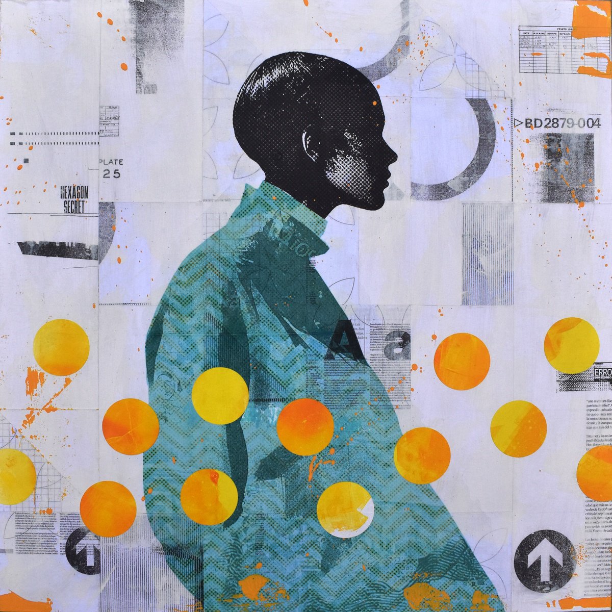 Expressive Collage , 320_Fragmented Portrait By Manel Villalonga, 24 X 24, Artwork For Sale On Artfinder
