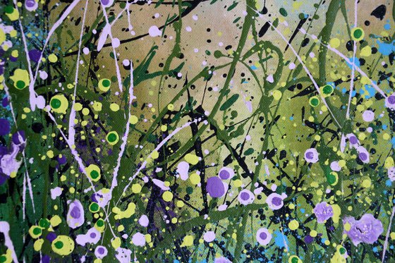 "Aurora Floreale" #2 - Large original abstract floral landscape