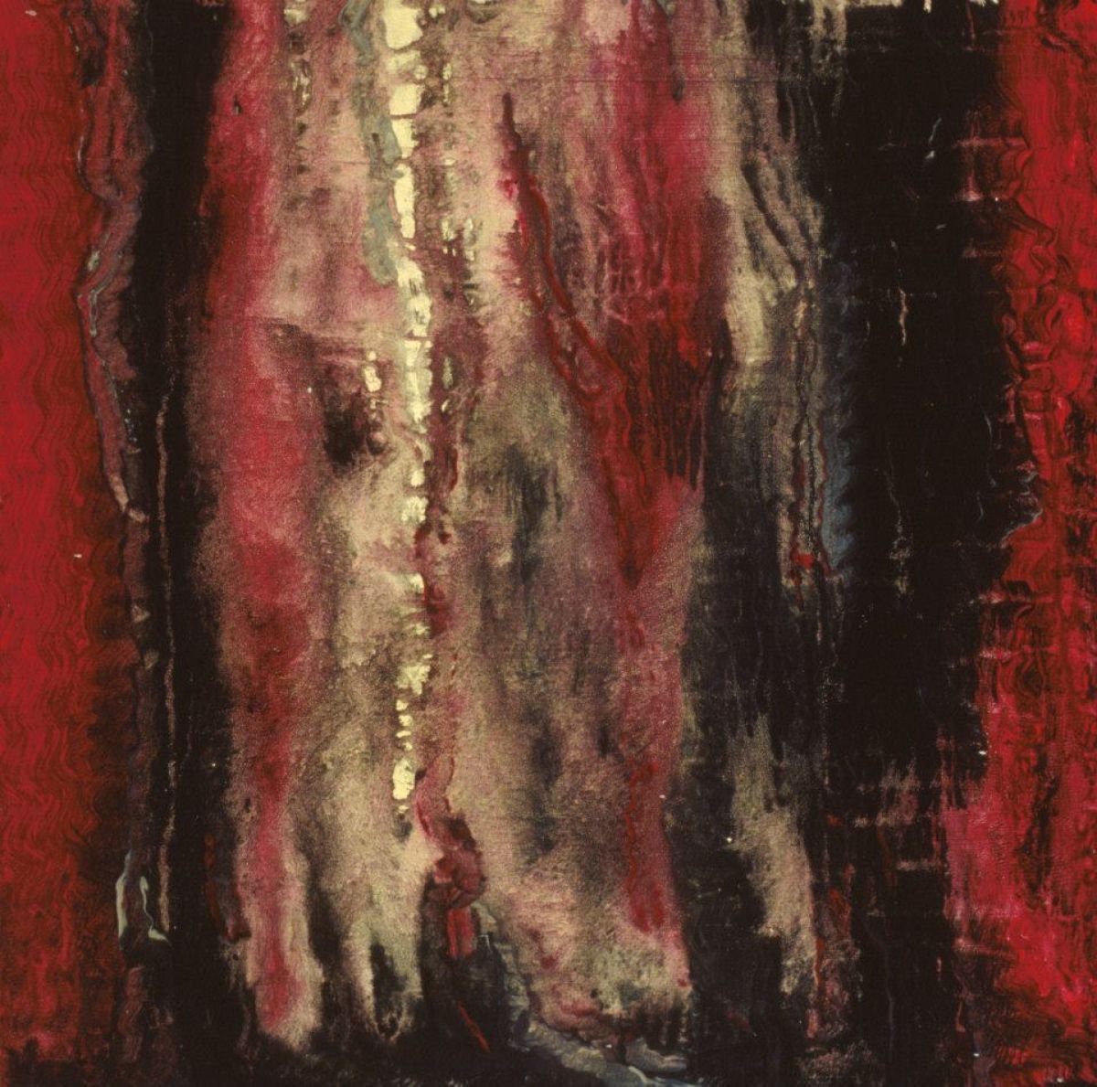 Abstract Acrylic Painting By Carolyn Shoemaker (Soma), 24 X 24, Bloodshot, Original Artwork