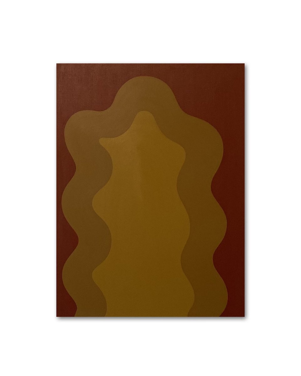 Organic Abstract Acrylic Painting By Shadia Sabagh, 18 X 24", Brown, Original Artwork