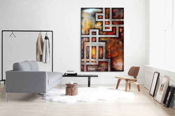 Yangs Mover - Abstract Home Decor Art  On The Deep Edge Canvas Ready To Hang Perfect for Modern Office Hotel Living Room Decoration