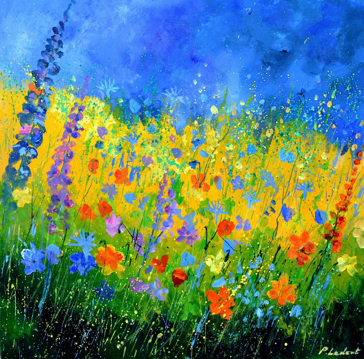 A Summer Meadow By Pol Henry Ledent, 24 X 24, Artwork For Sale On Artfinder