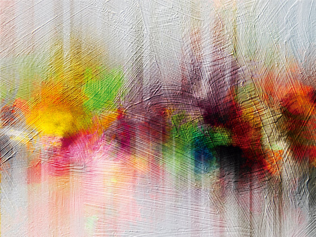 Abstract Landscape Print By Javier Diaz, 79 X 60, Praderas Etereas 2/Xl Large Original Artwork, Original Artwork