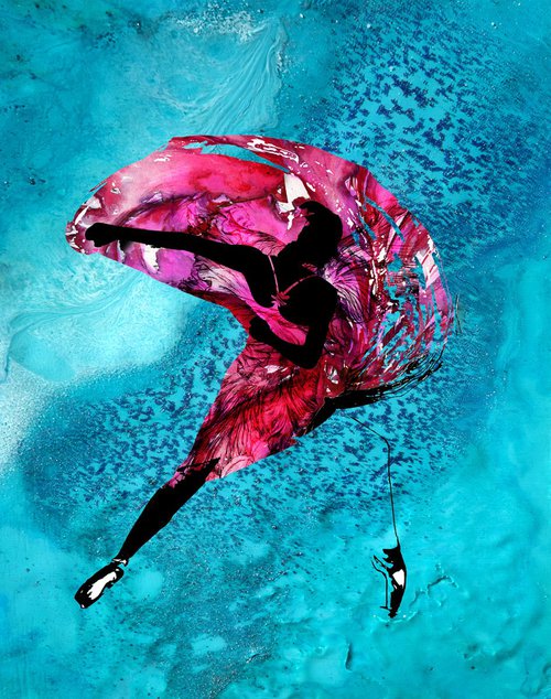 Dancer on Sea /  17.7" x 12.6". by Anna Sidi-Yacoub